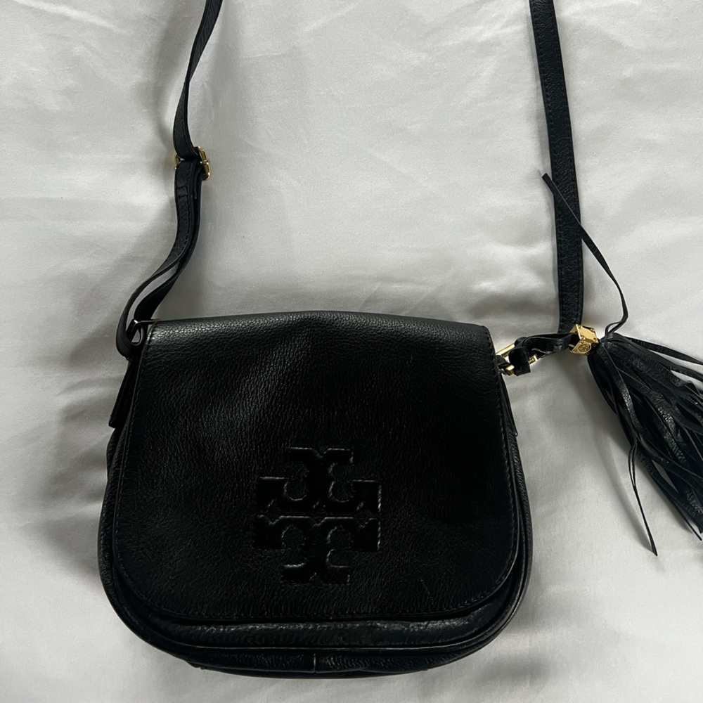 Tory Burch Large Black Crossbody with Tassel